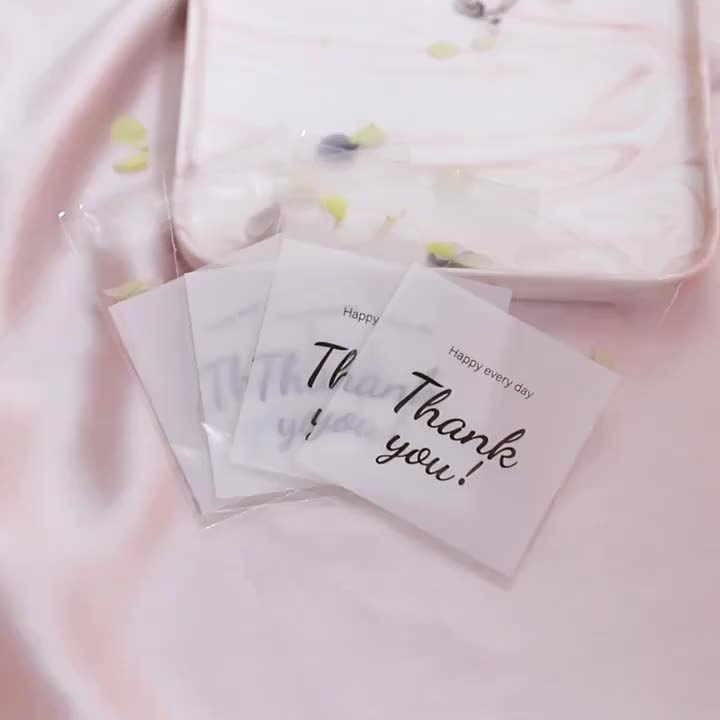 100-Pack Festive Snowflake "Thank You" Self-Seal Gift Bags, Clear OPP Packaging for Cookies, Candy, Jewelry, Office Gift Wrapping Supplies, Plastic Material, No Included Components